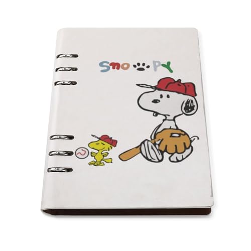 ルーズリーフノート スヌーピー バインダーノート リングノート A5ルーズリーフ スケジュール帳 メモ帳 日記帳 PUレザー 差し替え可 おしゃれ 学校 ビジネス用 事務用品 プレゼント