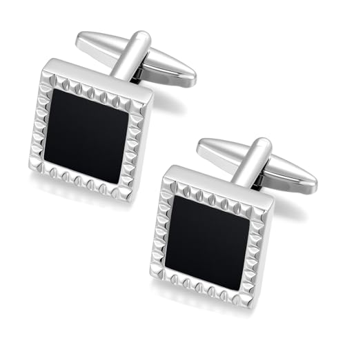 Image of Cufflinks for Men Classic Wedding Business Shirt Cuff Links Set Gifts with Box