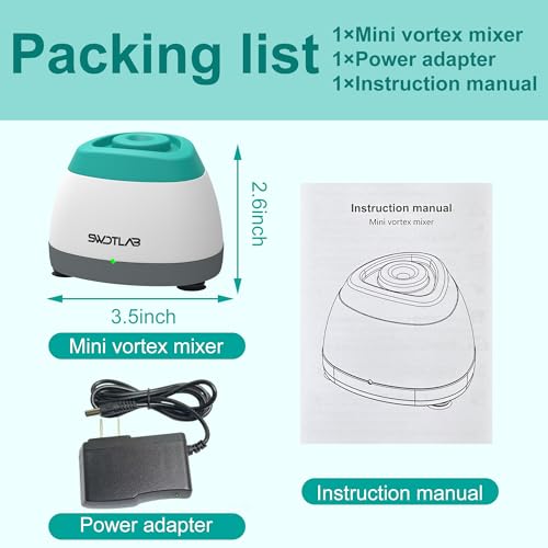 Image of Mini Vortex Mixer with Touch Function for Lab Nail Polish (Green) | 3s Fast Mix DC Brushless Motor, Touch Auto-Stop, Anti-Slip Quiet, Compact Portable, for Nail Lash Glue Lab Paint Tattoo Ink
