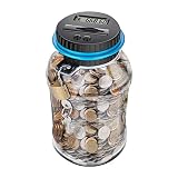 【Fácil de usar】: este tarro de dinero es fácil de girar y quitar la tapa para su comodidad. El cuello ancho le permite retirar monedas fácilmente en cualquier momento. Además, hay un candado en el tanque, puede bloquear la alcancía según sus necesidades.