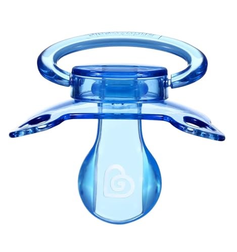 Image of Landofgenie Large Shield Adult Size Pacifiers Bear Shape Transparent Design Pacifier Blue