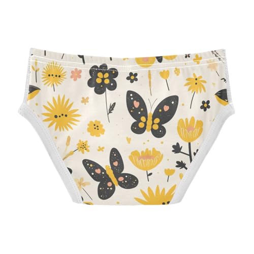 Butterflies Dandelions Pattern Butterflies Gold Boys Toddler Pure Cotton Kids Underwear Breathable Undies2