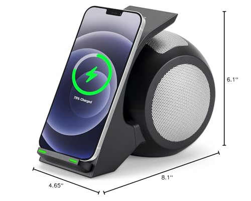 Censhi B071NGLS6M 10W Fast Wireless Charger With 15W Stereo Sound Bluetooth Speaker Compatible With Iphone Samsung Galaxy Google Etc,Built-In Mic thumb #7