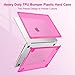 MOSISO Compatible with MacBook Pro 14 inch Case M5 2026 M4 M3 M2 M1 2025-2021 A3427 A3426 A3434 A3112 A3185 A3401 A2918 A2992 A2779 A2442,3 in 1 Kit Anti-Crack Hard Shell with TPU Bumper, Bright Rose