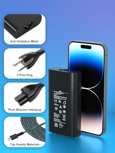 Image of 65W USB C Laptop Charger Compatible with HP 1030 1040 830 835 840 845 860 865 640 650 655 745 ProBook 440 445 450 455 460 465 G8 G9 G10 G11 ZBook 14uG5 Firefly 14 15 16 Laptop Adapter