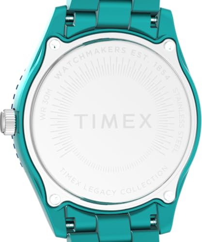 Timex Trend Dameshorloge, 37 mm, groen bandje van ecomateriaal met groene wijzerplaat en groene kast, TW2Y04700 - Afbeelding 5