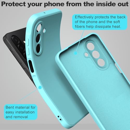 Image of DIZORO Microfiber Candy Case for Samsung A26 5G Smooth Touch Cushion Liquid Soft Silicone Gel Rubber Phone Cases Non-Slip Full Body Protective Shockproof Back Cover (Mint Green)