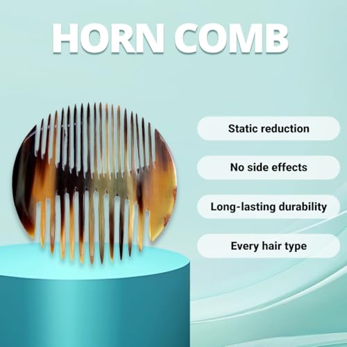 Image of SOFIYA CRAFT Handcrafted Buffalo Horn Comb with Fish Design - Natural, Anti-Static Hair Comb, Unique Gift for Her, Wedding or Mother's Day Gift