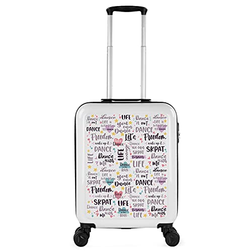 SKPAT - Koffer en Handbagage Koffer 55x35x25 - Cabin Luggage, Carry On Suitcase, Cabin Suitcase. Combinatie Hangslot, Witte Dans - Image 8