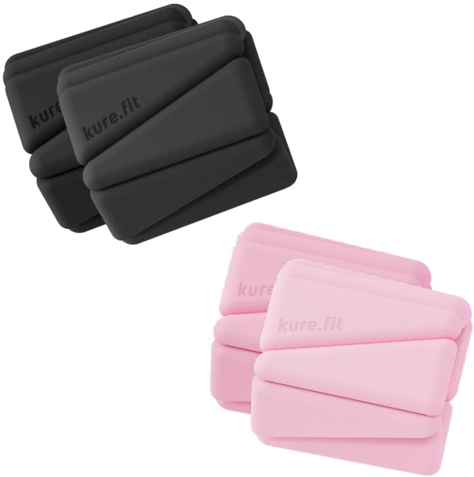 Adjustable Wrist & Ankle Weights Set 2-Pack (Black+Pink)