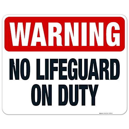 Señal No Lifeguard On Duty 24x30 Pulgadas Aluminio miniatura 1
