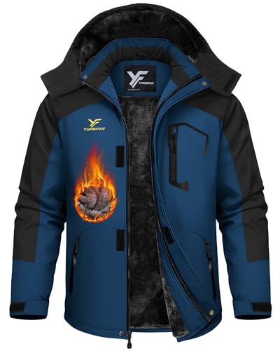 Image of Yufawow Men's Ski Jacket Waterproof Warm Snowboard Jacket Insulated Winter Coat for Outdoor Cold Weather Sports Work