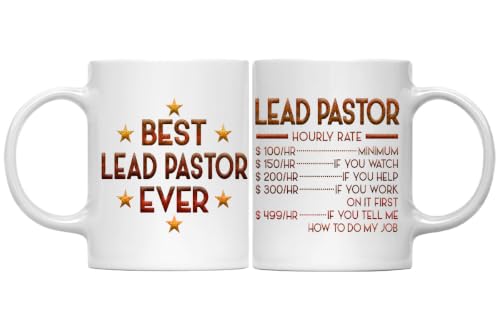 MONIZILUCKY Lead Pastor Mug, Hourly Rate Lead Pastor Gifts for Coworkers