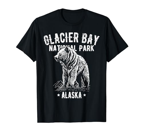 Glacier Bay National Park Alaska USA Bear Design vintage Maglietta