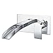 Wasserrhythm Rubinetto da parete per lavabo, miscelatore monocomando a cascata, montaggio a parete, in ottone cromato
