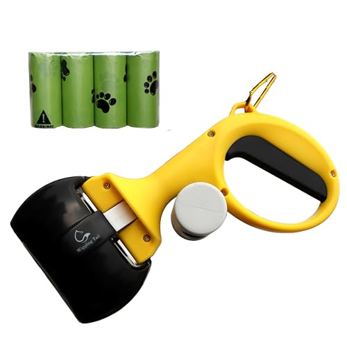 Wiggling Tail Pet Pooper Scooper for Dogs and Cats, Dog Pooper Scooper, Kid-Friendly Pooper Scooper, Portable Poop Scooper, Dog Pooper Scooper with Bag Attachment (5 Rolls Trash Bags) Wiggling Tail Pet Pooper Scooper for Dogs and Cats, Dog Pooper Scooper, Kid-Friendly Pooper Scooper, Portable Poop Scooper, Dog Pooper Scooper with Bag Attachment (5 Rolls Trash Bags)