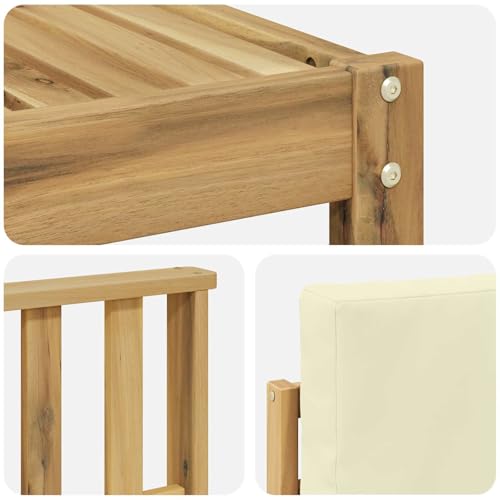 Canapé d'angle d'extérieur acacia : confort durable pour terrasse
