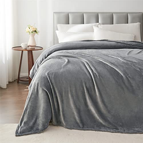 Image of BEDELITE Fleece Blankets Queen Size Grey Throw Blankets for Bed, Luxury Plush Cozy Fuzzy Blanket 90x90 inches, Super Soft Warm Lightweight Throw Blanket All Seasons Suitable