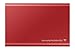 Samsung Portable SSD T7, 500 GB, USB 3.2 Gen.2, 1.050 MB/s Lesen, 1.000 MB/s Schreiben, Externe SSD Festplatte für Mac, PC, Smartphone und Spielkonsole, Rot, MU-PC500R/WW