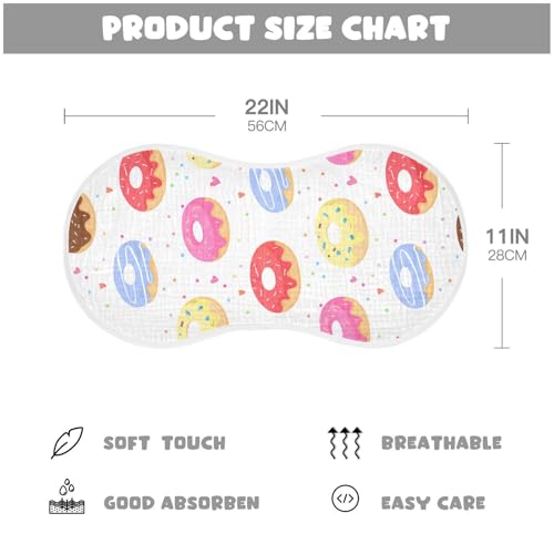 2 Pack Baby Burp Cloths, Soft Absorbent Burping Cloths for Babies, Cotton Milk Spit Up Rags, Large Size for Newborns, Baby Boys and Girls (Colorful Donuts)4