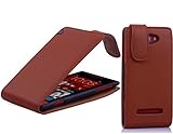 Cadorabo Custodia per HTC 8S in MARRONE CASTAGNO - Protezione in Stile Flip di Similpelle ...