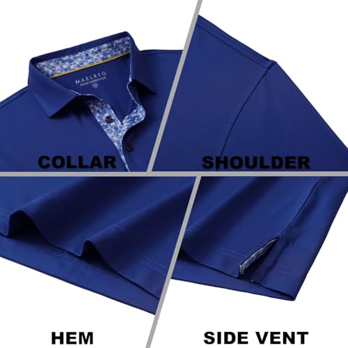 Image of Mens Polo Shirts Short and Long Sleeve Casual Solid Stylish Dry Fit Performance Designed Collared Golf Polo Shirts for Men