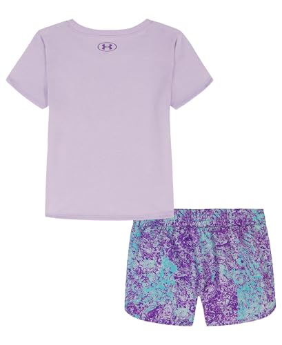 Image of Under Armour Girls 2-Piece Short Sleeve Graphic Tee and Shorts Set, Outdoor Collection