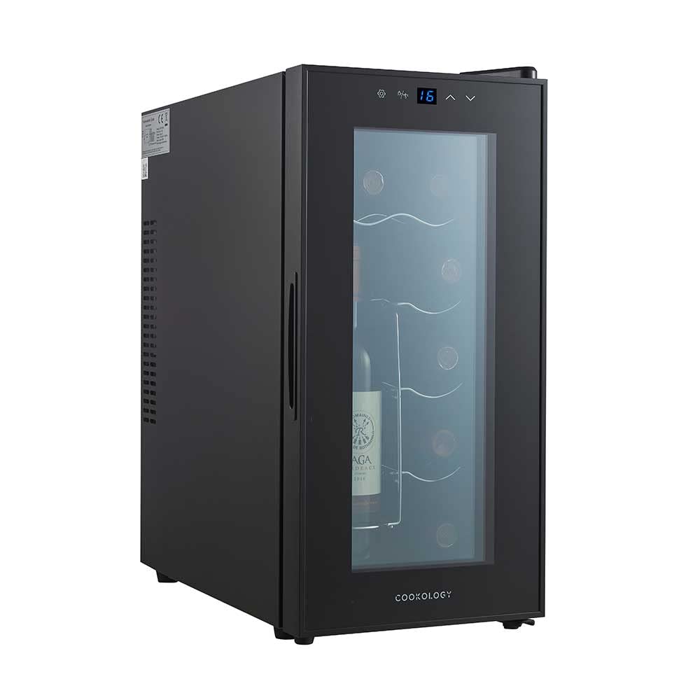 Cookology CWTE12BK 12 Bottle Thermo Electric Wine Cooler and Chiller for Counter Top, Digital Temperature Control, Less Noise and No Vibration - in Black — view 9
