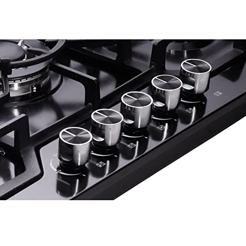 30 Inch Gas Cooktop Dt5711Bn Stainless Steel 5 Burner Gas Stove Top Lpg/Ng Convertible Gas Stovetop Thermocouple Protection Gas Cooktop #TOP3
