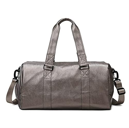 JUNMIN Bolsos de Deportes Casuales de los Hombres, Bolsas de Viaje de Plata Impermeables, Bolsas de Pareja (Color : Silver, Size : S) Cover