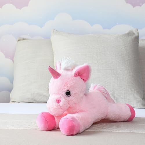 Image of Mirada Pink Unicorn Soft Toy - 45cm | Super Soft Floppy Plush with Glittery Horn & Sparkling Details | Adorable Stuffed Animal Toy for Kids & Girls Room Decor