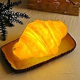 JINGGWW Realistic LED Bread-Shaped Night Light | Soft Glow Croissant and Bread Lamp | Decorative LED Light for Home, Nursery, and Kids' Rooms [Batteries Not Included] (Croissant)