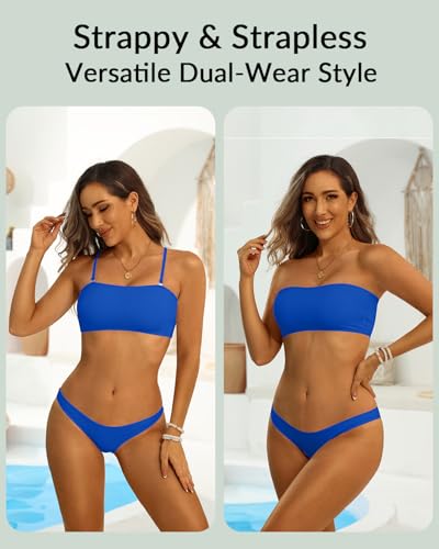Image of Aqua Eve Women Strapless Bikini Top Only Bandeau Swim Top Tube Top Swimsuit