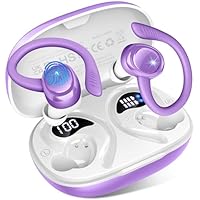 Ecouteurs Bluetooth sans Fil Sport, 2025 Écouteur Bluetooth 5.4 avec 4 ENC Mic, 60+Hrs Ecouteurs sans Fil HiFi Stéréo, IP7 Étanche Oreillette Bluetooth Running, USB-C Charge Rapide, Écran LED Casque