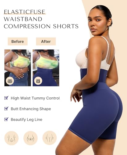 Image of SHAPELLX Women High Waist Leggings Tummy Control ElasticFuse Waistband Shaping Leggings Waist Trainer Yoga Pants