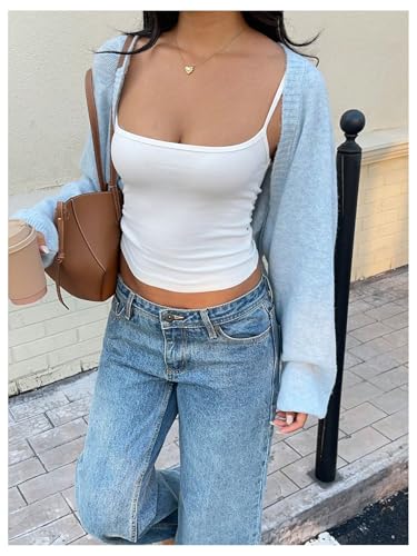 Image of GORGLITTER Women's Oversized Bolero Shrug Chunky Cardigans Cropped Sweater | Cropped White Cardigan Women, Oversized Cardigans, Shrugs, Bolero, Long Sleeve Short Cardigans for Women