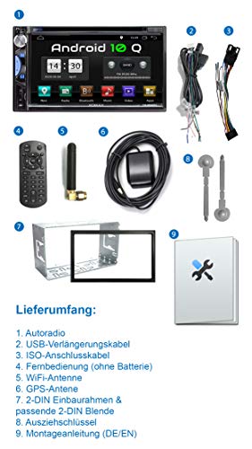 XOMAX XM-2DA6912 Autoradio mit Android 10, Quad Core, 2GB RAM, 32GB ROM, GPS Navigation I Support: WiFi WLAN, 3G 4G, DAB… - Image 6