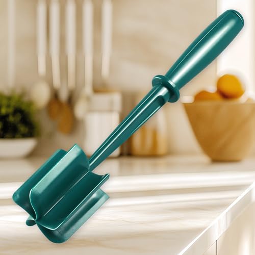 Green Kitchen Meat Grinder Tool – Multipurpose Cooking Masher & Scraper, Heat-Resistant Nylon, 11×2.4×0.8 inch