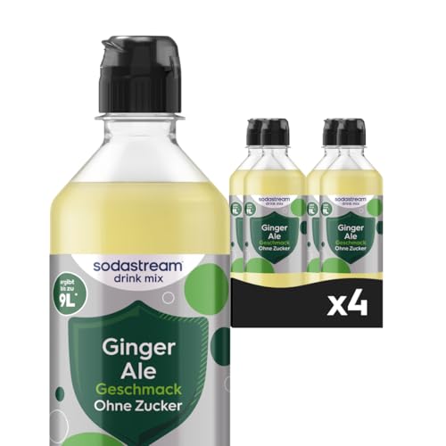 Sodastream drink mix Ginger Ale ohne Zucker zuckerfreier Sirup für gesprudeltes & stilles Wasser 4er Pack (4 x 440 ml) ergibt bis zu 9L Fertiggetränk