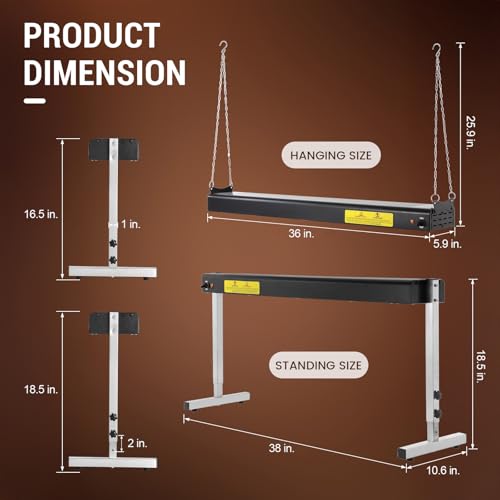 36-Inch Food Heat Lamp, 1000W Commercial Food Warmer Lamp Electric Strip Heater Overhead Stainless Steel Heat Lamps for Buffet Restaurant Parties Catering, Black 115V