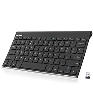 Arteck 2.4G Wireless Keyboard Stainless Steel Ultra Slim Keyboard for Computer/Desktop/PC/Laptop/Surface/Smart TV and