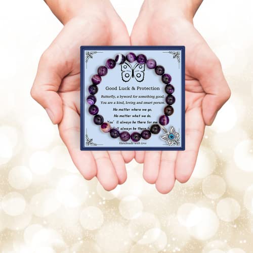 Liny Luck Protection Bracelet For Women Animal Charm Bracelet Elephant Turtle Butterfly Owl Bracelet Birthday Gifts For Girls Boys (Butterfly Bracelet Purple) #TOP5