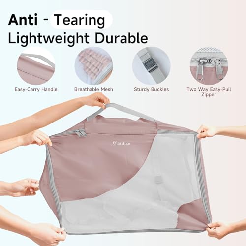 Image of OlarHike 9 Set Packing Cubes for Travel,Gifts for Women Mom,Anti-Tearing Suitcase Organizer,with Over 1000 pcs Mesh Holes,Vacation Essentials & Accessories for Cruise Ship