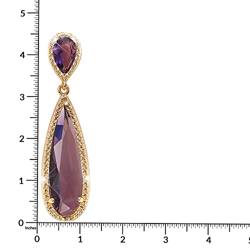 Image of Peora Crystal Studded Gold Plated Dangle Earrings Fashion Wear Stylish Jewellery Gift for Girls & Women