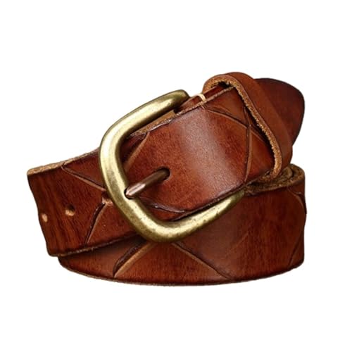 Ceinture cuir de vache véritable gaufré main haut de gamme chic