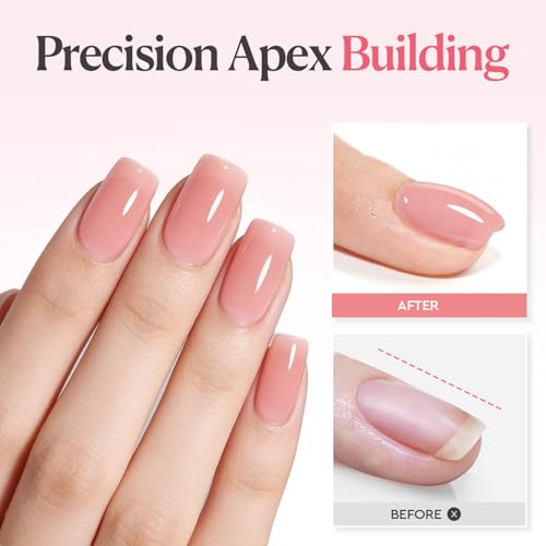 Image of AzureBeauty Jelly Peach Builder Gel for Nails 18ml 7-in-1 UV Strengthener