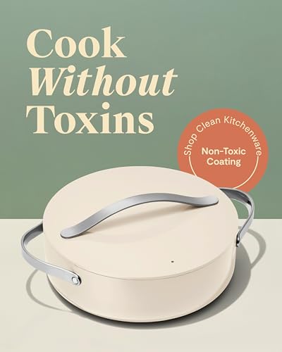 Caraway Rondeau - 6 Qt Non-Stick Pan with Lid - Free From Forever Chemicals - Perfect for Searing, Braising, & Roasting - Navy