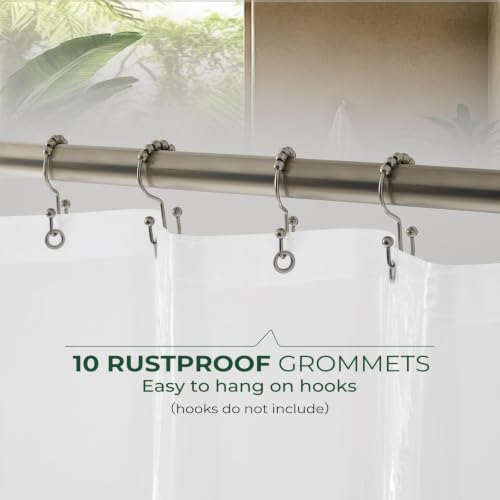 Image of HARBOREST Shower Curtain Liner with Side Suction Cups, Premium PEVA Plastic Shower Liner with 3 Magnets, Waterproof Bathroom Curtain, 72 x 72, Frosted
