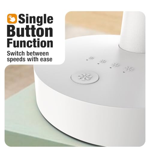 Image of Orient Electric Elfie Rechargeable Personal Fan | 90 Adjustable Airflow | 1800 mAh Battery | 4 Speed Modes | Quiet Operation | USB Type-C Charging | Compact Mini Fan | Cloud White