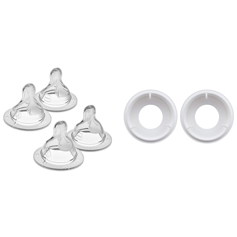 Bottle Nipples Mixed Flow Pack Level 0 & 1 with Anti Colic Valve Replacements for MAM Easy Start Bottles, 4 Pack